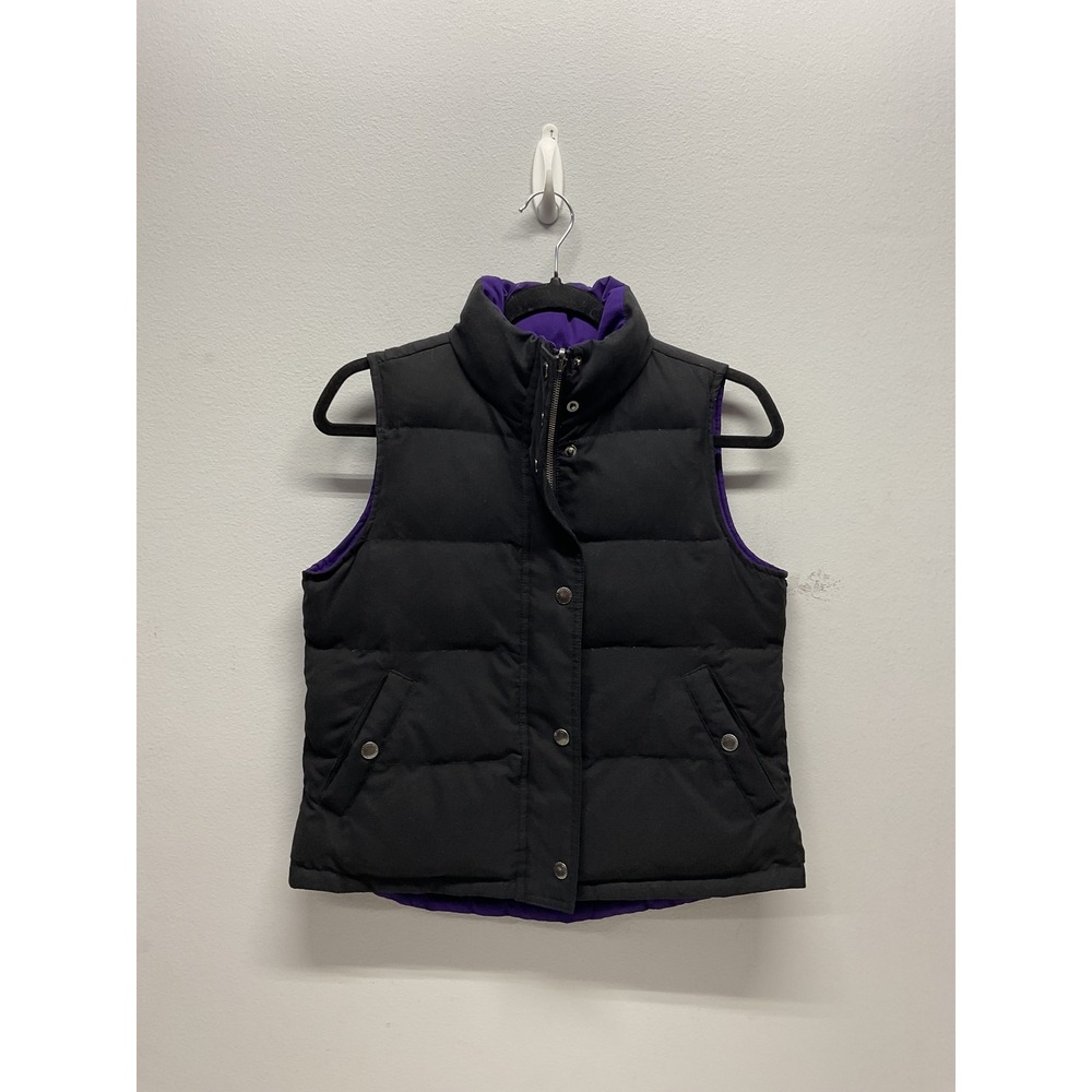 Lauren Ralph Lauren Reversible Puffer Vest Purple Black Quilted Mock Neck Mens